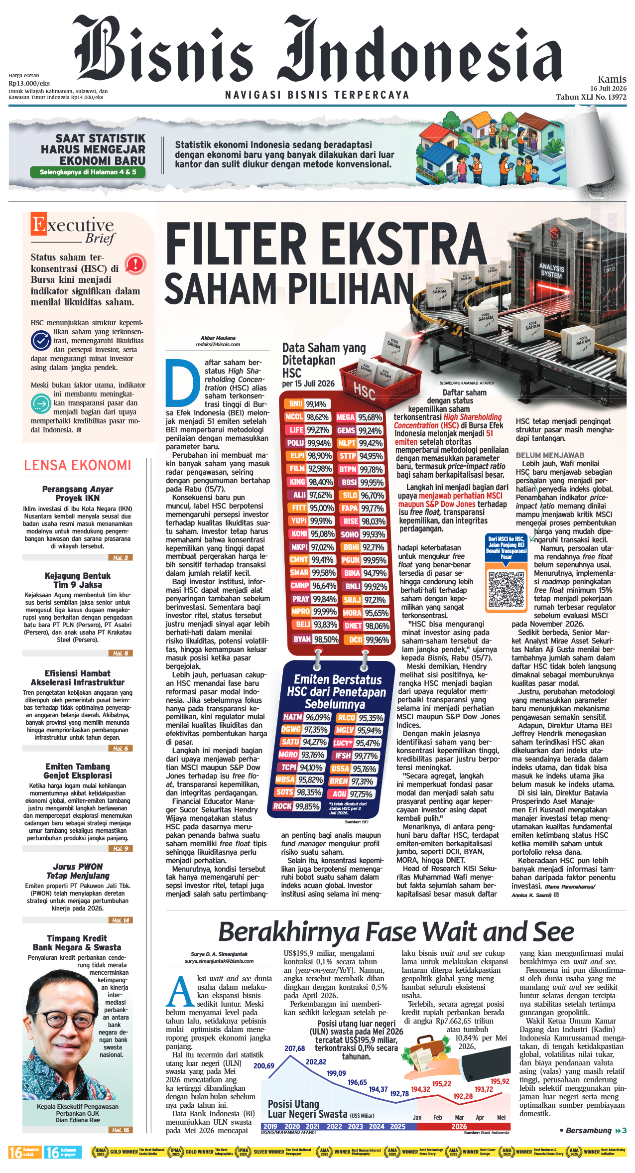 Bisnis Indonesia Edisi 16 Juli 2026