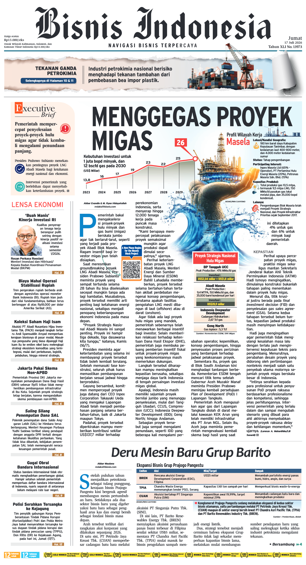 Bisnis Indonesia Edisi 17 Juli 2026