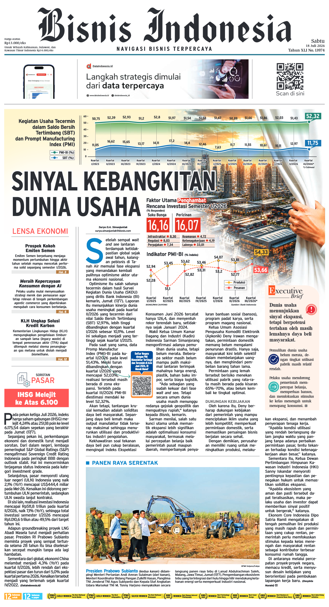 Bisnis Indonesia Edisi 18 Juli 2026