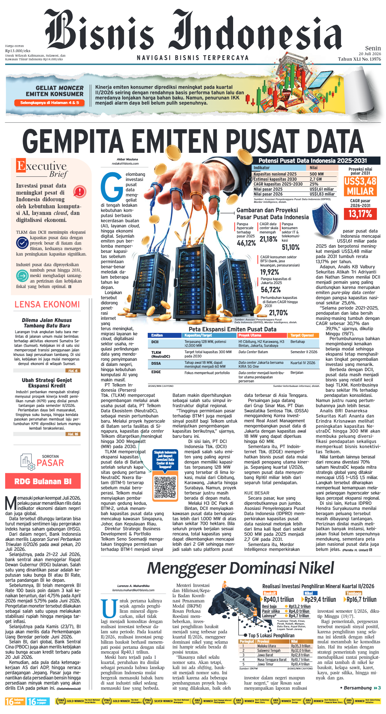 Bisnis Indonesia Edisi 20 Juli 2026