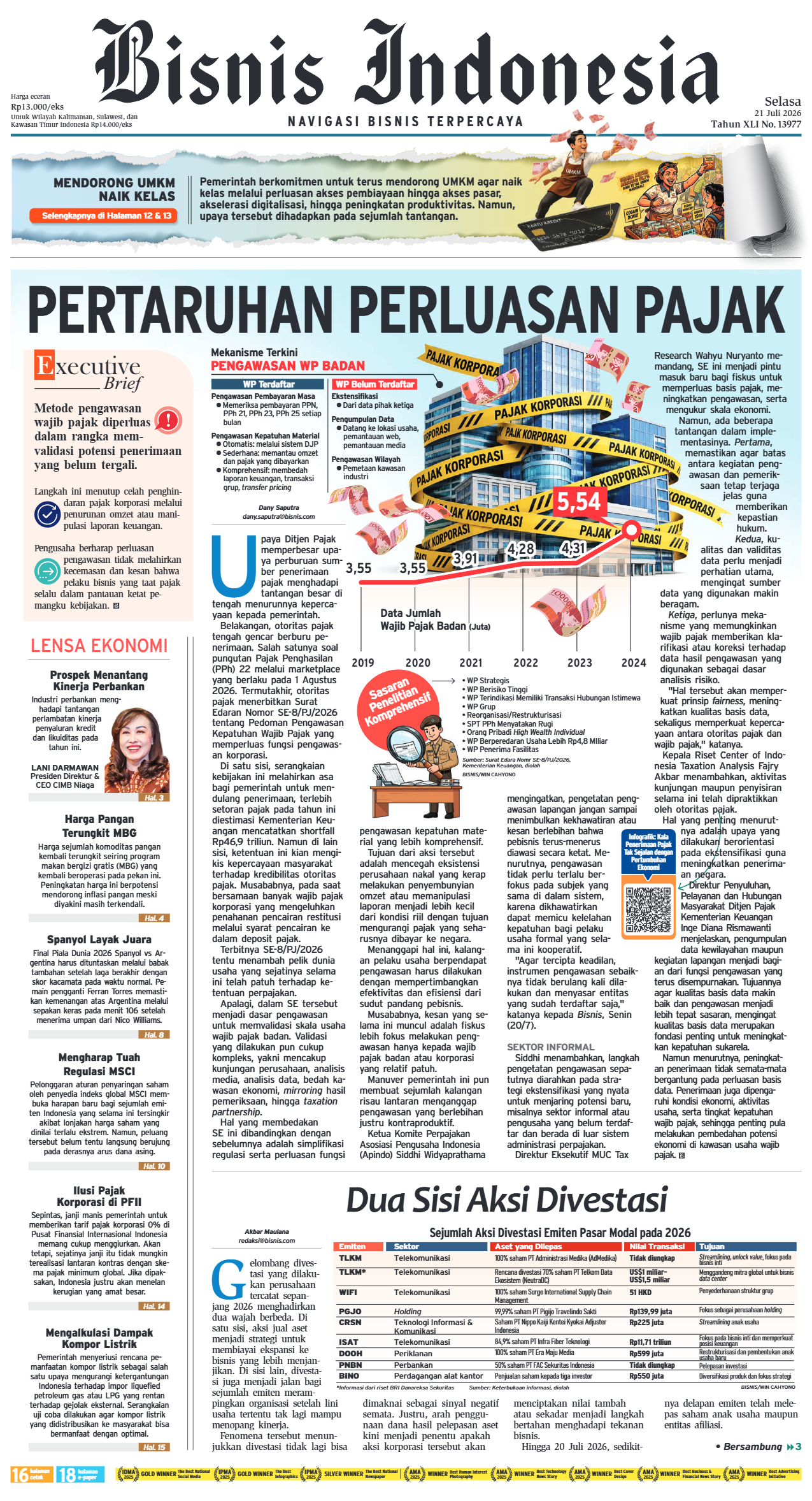 Bisnis Indonesia Edisi 21 Juli 2026