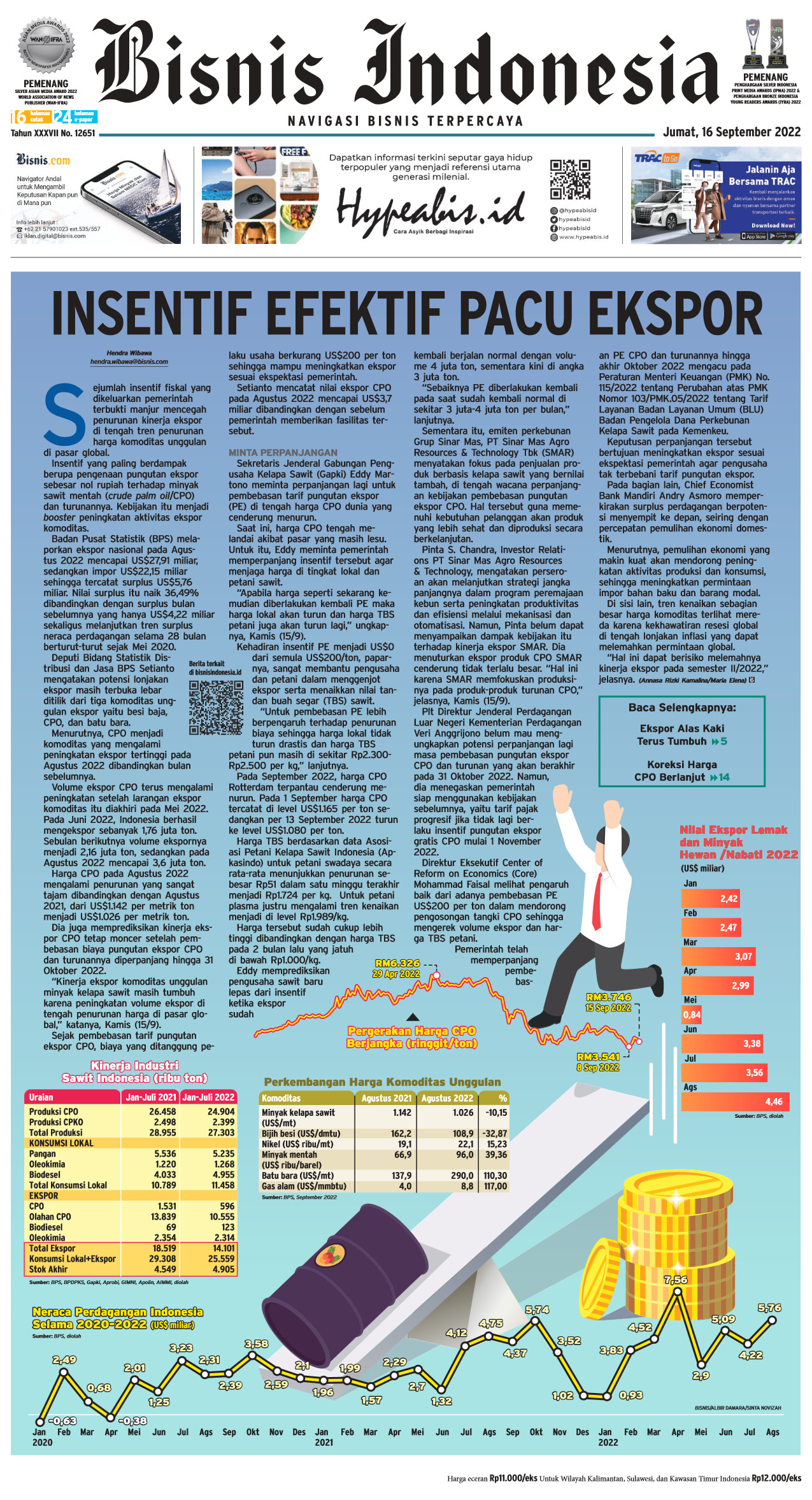 Bisnis Indonesia Edisi 16 September 2022