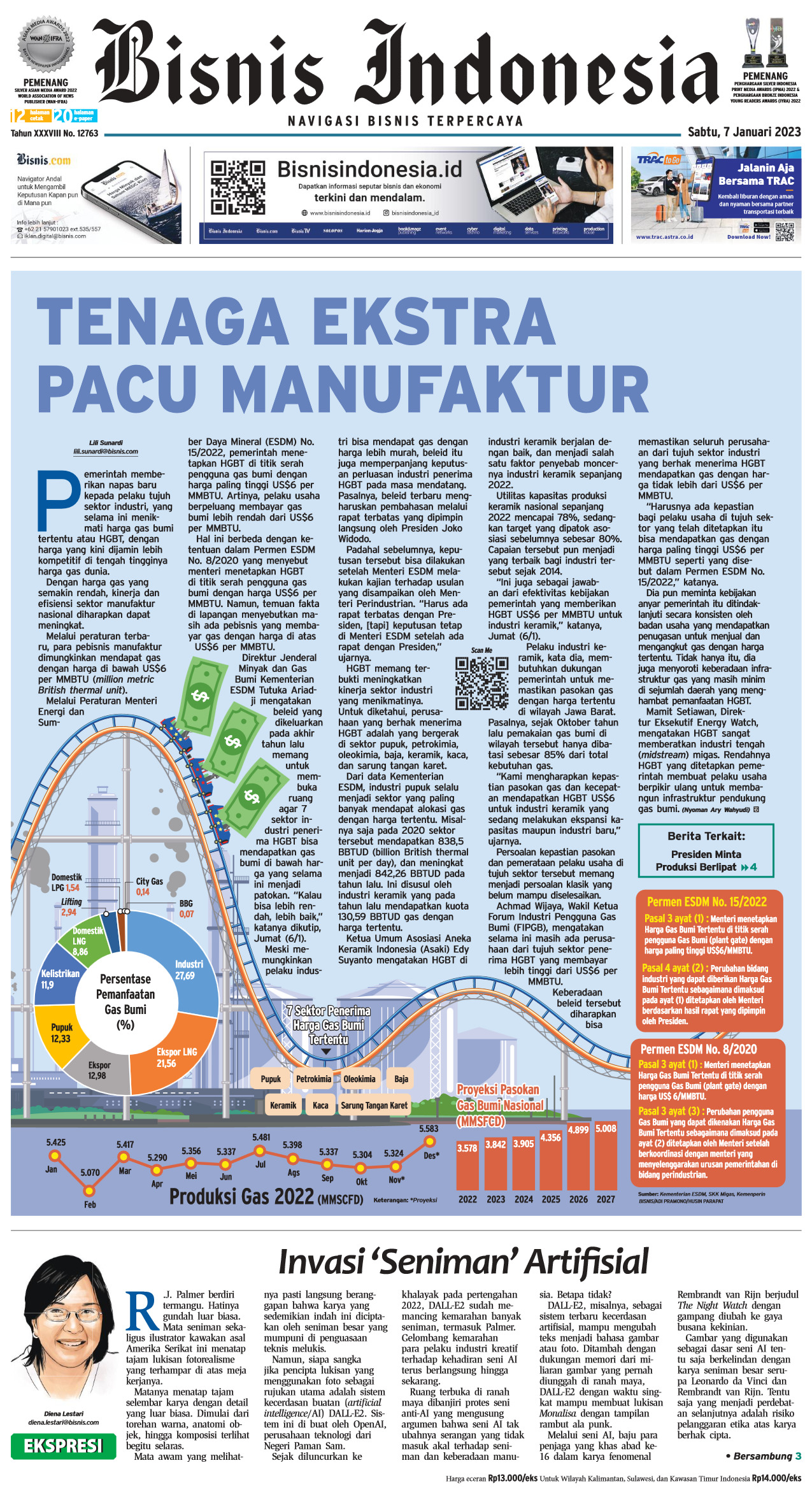 E-paper Bisnis Indonesia Edisi 07 Januari 2023