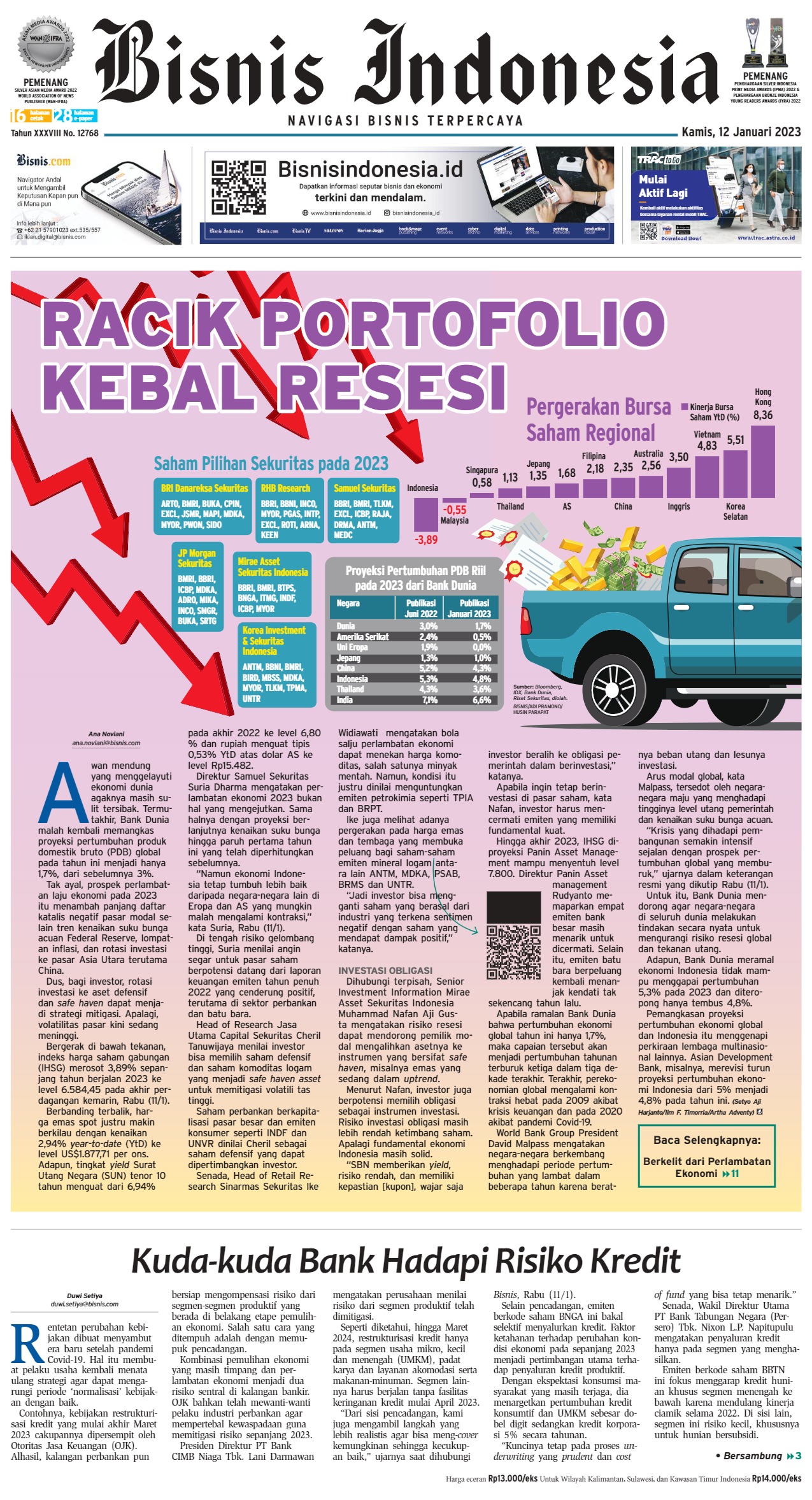 E-paper Bisnis Indonesia Edisi 12 Januari 2023