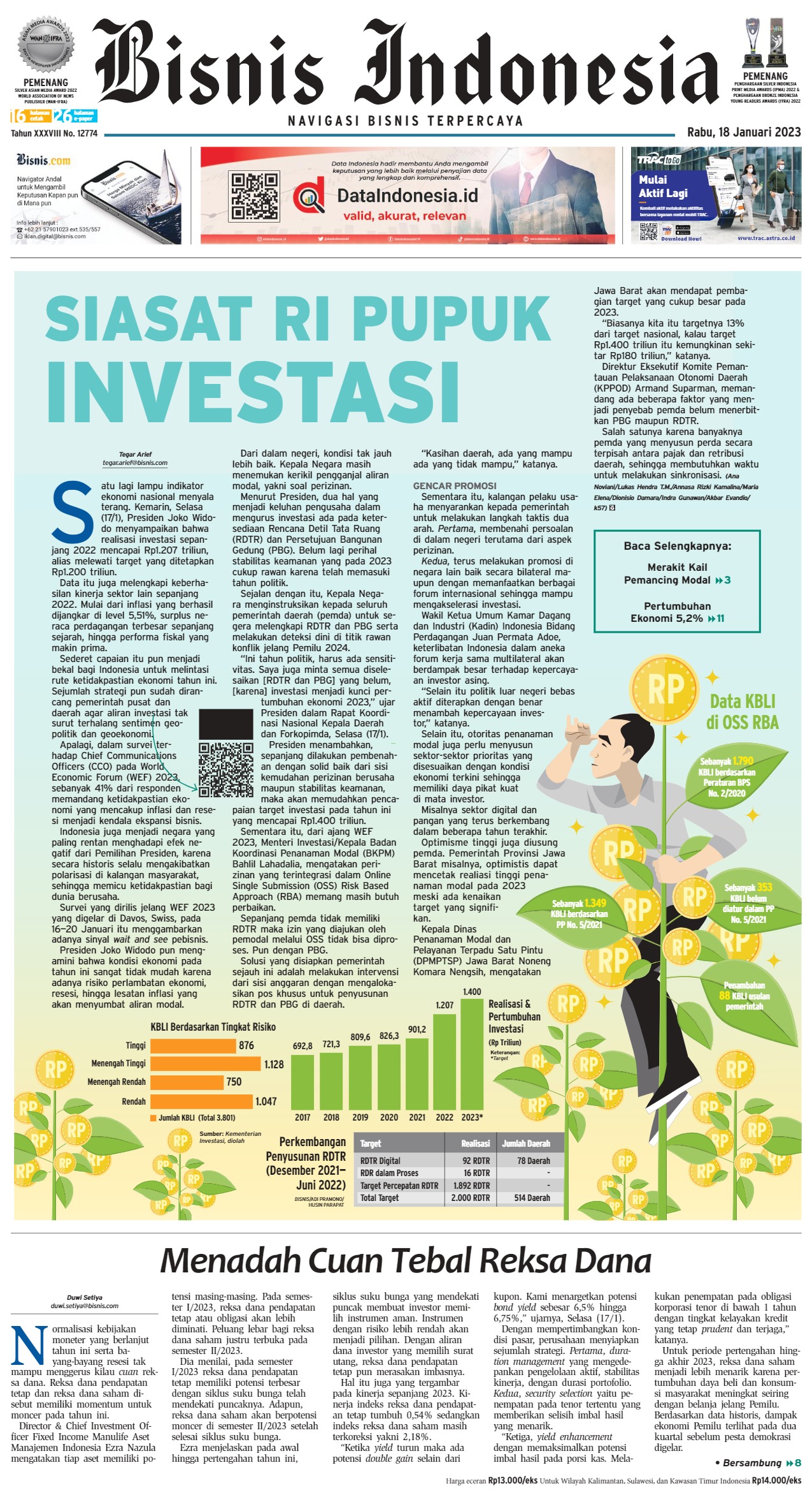 E-paper Bisnis Indonesia Edisi 18 Januari 2023