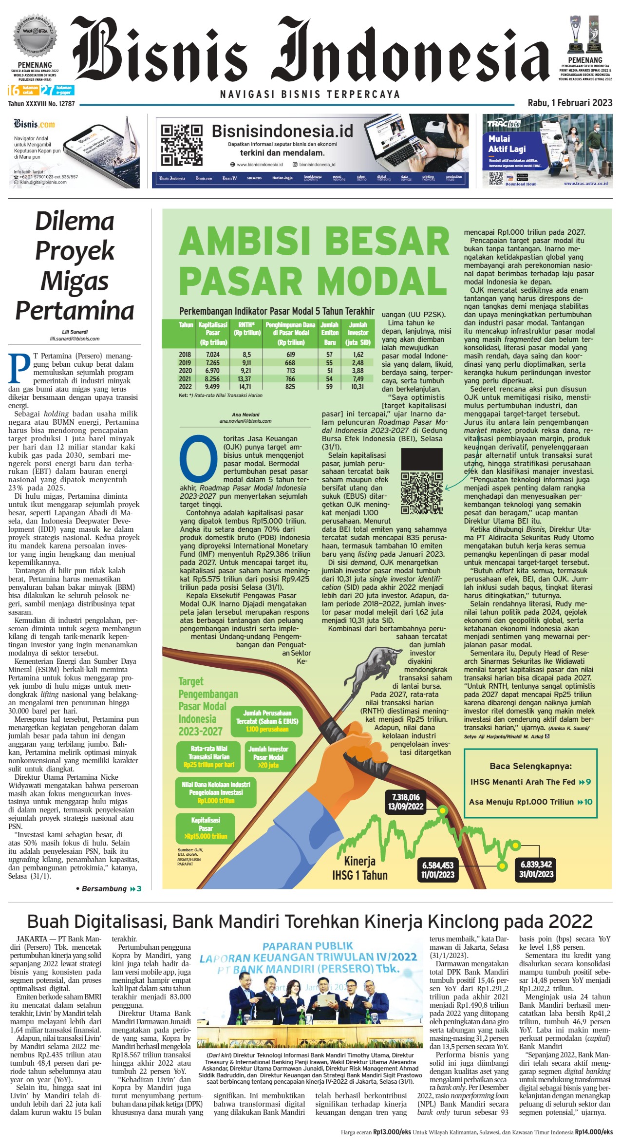 E-paper Bisnis Indonesia Edisi 01 Februari 2023