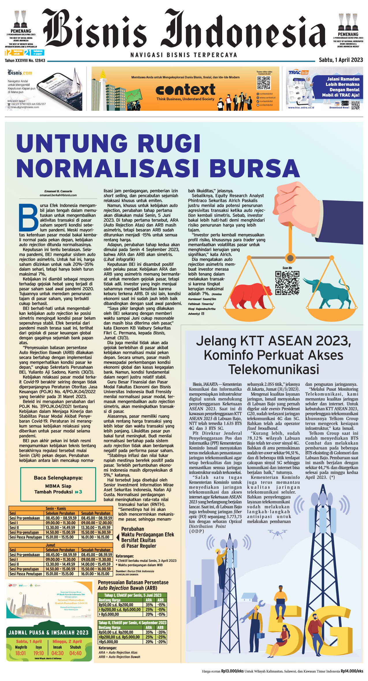 Bisnis Indonesia Edisi 01 April 2023