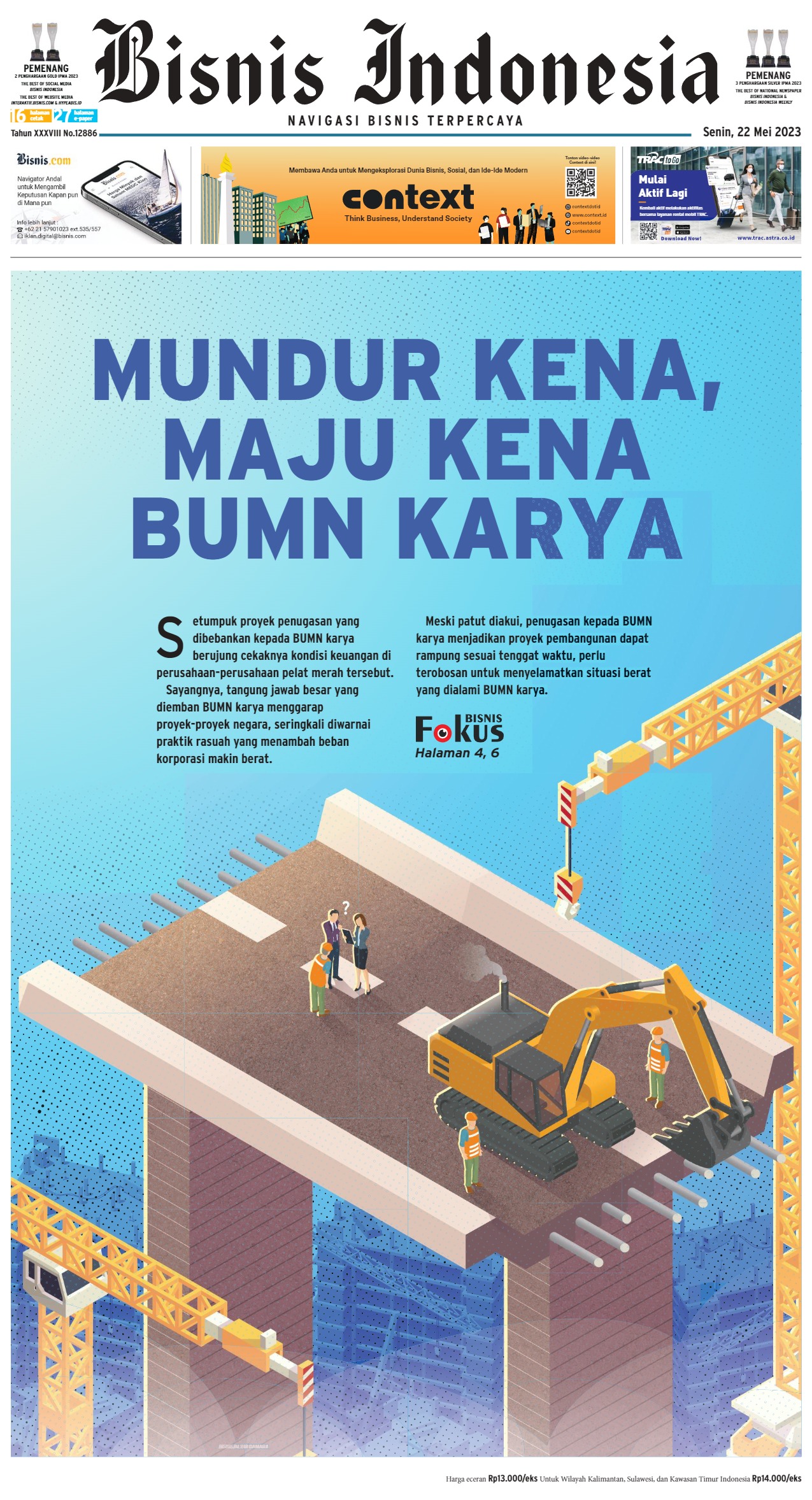 E-paper Bisnis Indonesia Edisi 22 Mei 2023