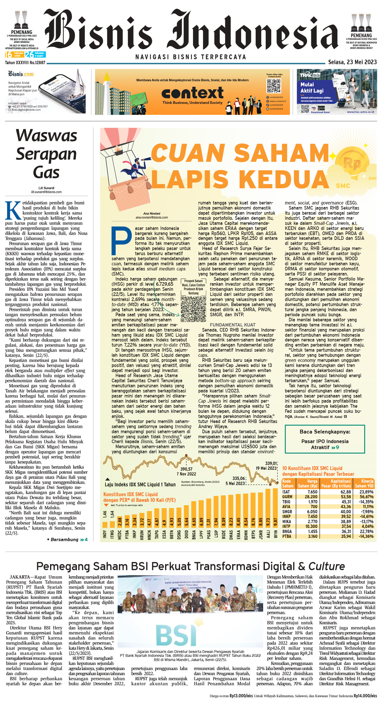 E-paper Bisnis Indonesia Edisi 23 Mei 2023