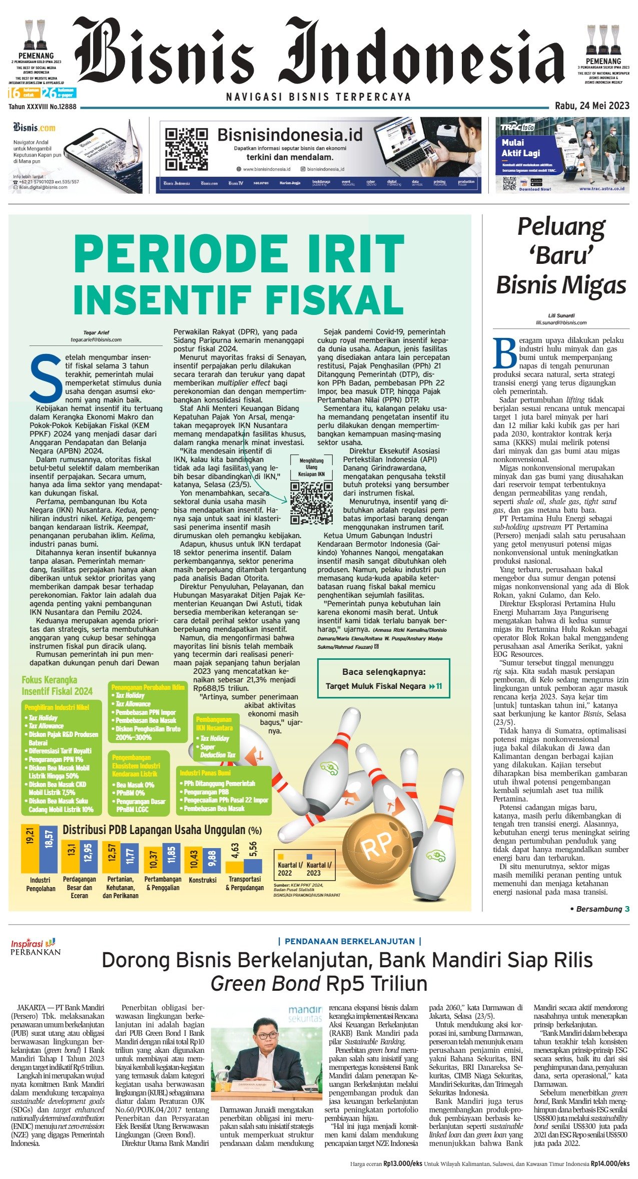E-paper Bisnis Indonesia Edisi 24 Mei 2023