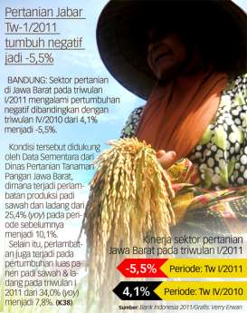 Pertanian Jabar Tw-1/2011 tumbuh negatif jadi -5,5%