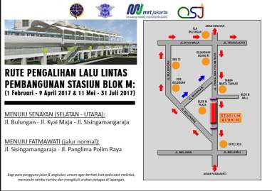 Ini Pengalihan Rute Lalu Lintas di Blok M Jaksel