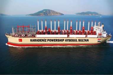 Kapal Pembangkit Listrik Segera Sampai di Sumatra Utara