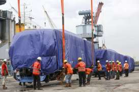 2 "Train Set" LRT Palembang Sudah Tiba di Pelabuhan Boom Baru