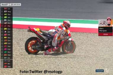 MotoGP Italia: Marquez Tergelincir di Lap 5 dan Podium pun Sirna