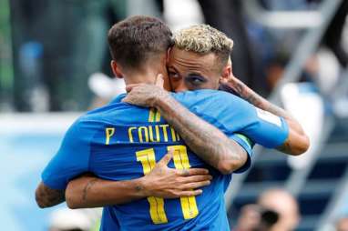 PIALA DUNIA 2018: Brasil Ngamuk, Gasak Kosta Rika 2-0, Neymar dan Coutinho Cemerlang