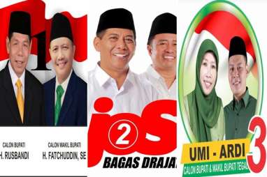 Quick Count Final Pilbup Tegal: Umi-Ardi 71 Persen, Bagas-Drajad 20 Persen, Rusbandi-Fatchuddin 9 Persen