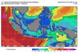 Gelombang 6 Meter masih Mengancam Pesisir Selatan Jawa dan Bali-Nusa Tenggara