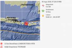 Gempa Lombok: Hingga Senin Pagi Terjadi 8 Gempa Susulan 3,7 hingga 5,6 SR. Ini Datanya