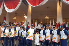 Anies Terima Rombongan Pawai Obor Asian Games 2018 di Balai Kota