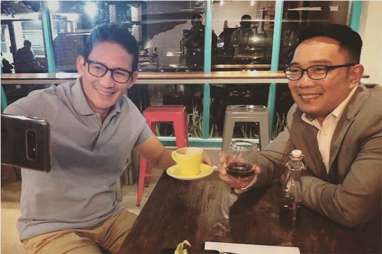 Diadu Domba di Medsos, Sandiaga Uno dan Ridwan Kamil Malah Nyruput Kopi Bareng