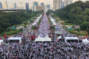 Foto-foto Massa Pendukung Jokowi-Ma'ruf Amin Padati GBK