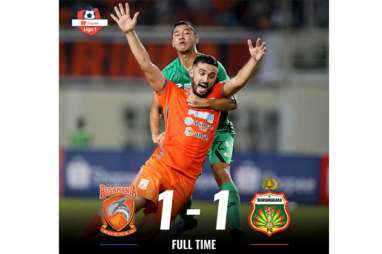 Liga 1: Duel Borneo FC vs Bhayangkara FC Berakhir 1-1. Ini Videonya