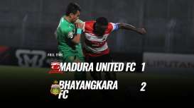 Madura United Takluk 1-2 dari Bhayangkara FC, Tertahan di Posisi 4. Ini Videonya