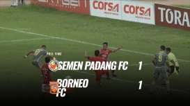 Borneo FC Ditahan Semen Padang 1-1, Rebutan Runner Up masih Panas. Ini Videonya