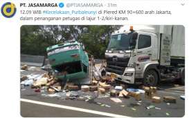 Tol Cipularang KM 91 Arah Jakarta Padat, ada Kecelakaan