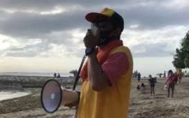 PROTOKOL KESEHATAN : BPBD Denpasar Sosialisasi 3M Lintas Pantai