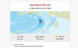 Gempa Magnitudo 5,8 Guncang Barat Laut Maluku Tenggara