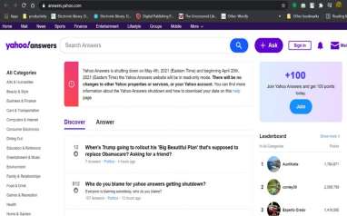 Yahoo Answers Akan Tutup pada 4 Mei