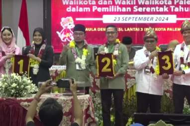 Pilwako Palembang 2024: Fitri-Nandriani No 1, Ratu Dewa-Prima No 2, Yudha Pratomo-Baharudin No 3