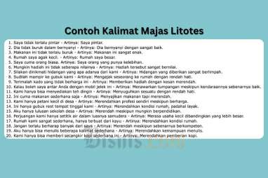 Pengertian Majas Litotes dan Contoh Kalimatnya