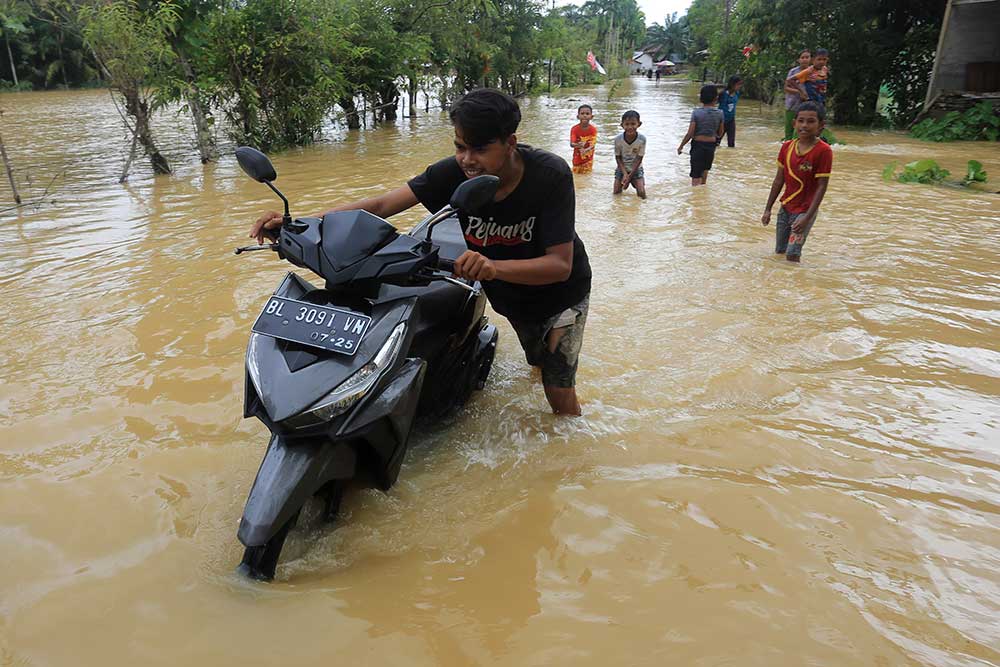 Sejumlah Wilayah Di Aceh Terendam Banjir Luapan Sungai Krueng Meureubo