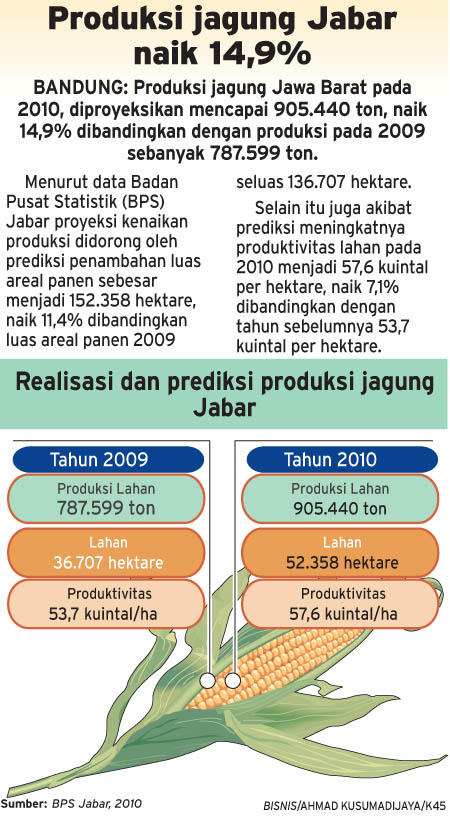  Produksi jagung Jabar naik 14,9%