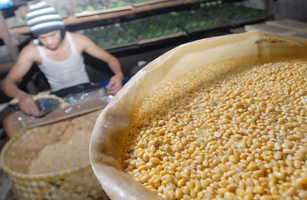  FOTO: Kedelai mahal perajin perkecil ukuran tempe