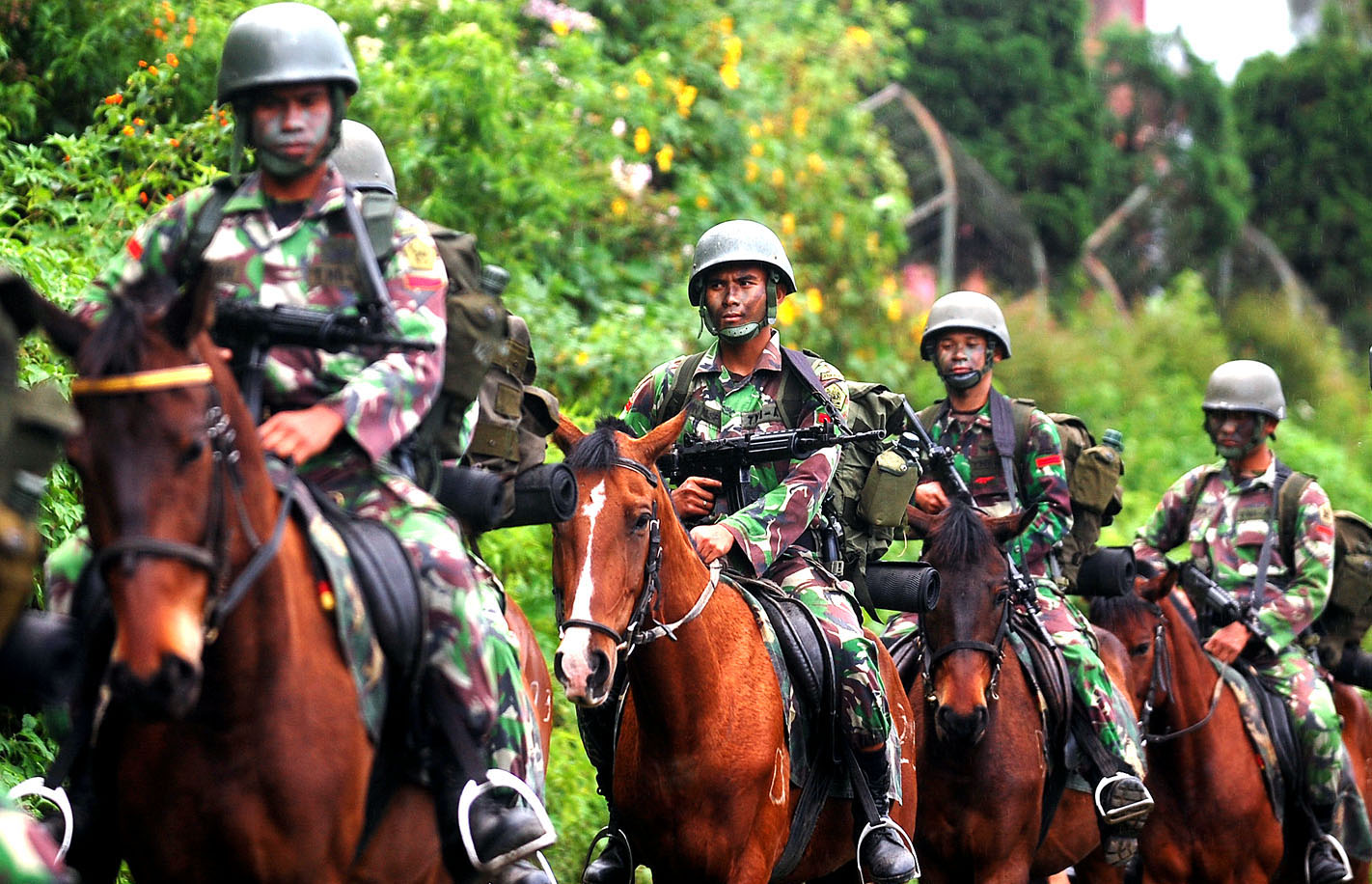  FOTO: Latihan militer Detasemen Kaveleri Berkuda (Denkavkud) 