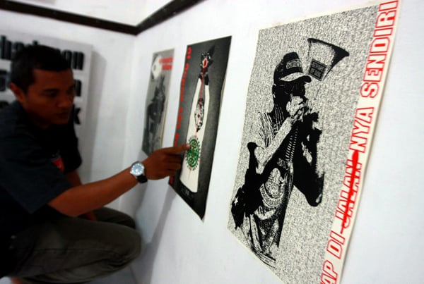  FOTO: Pameran lukisan Arman Jamparing di Kebun Seni Tamansari Bandung