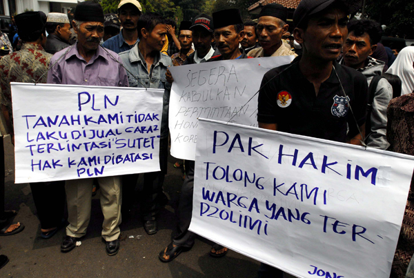  FOTO: Korban SUTET tuntut ganti rugi atas tanah dan rumah