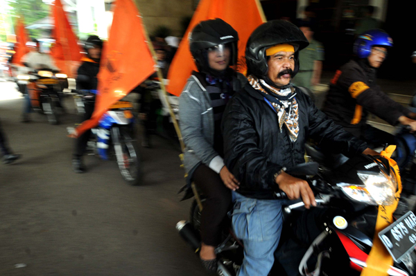  FOTO: Massa SP-FKK PT DI konvoi ke Jakarta menggunakan sepeda motor 