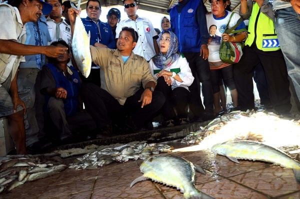  FOTO: Dede Yusuf Belanja Ikan di TPI Suranenggala Cirebon