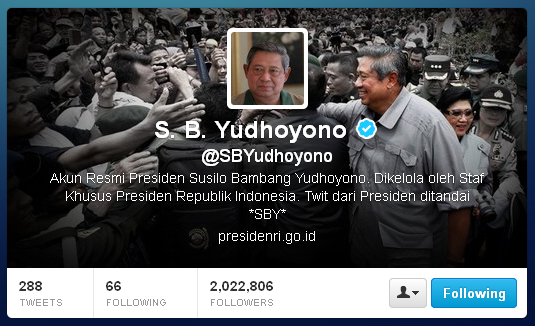  TWITTER SBY: Jumlah Pengikut @SBYudhoyono Tembus 2 Juta, Wow!