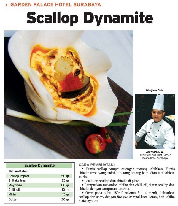  MENU HOTEL: Scallop Dynamite Sajian Garden Palace Hotel Surabaya