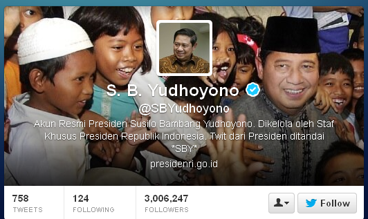  SBY Kini Punya 3 Juta Follower