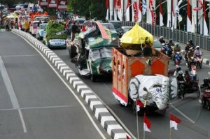  Puluhan Kendaraan Hias Semarakan Hari Kemerdekaan di Soreang