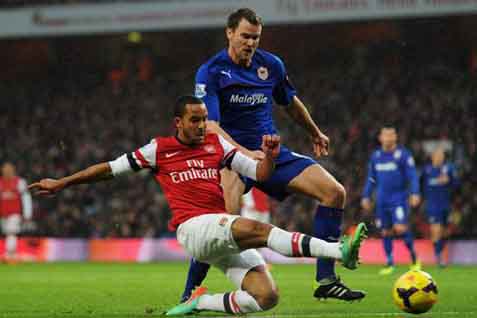  2 Gol Telat Antar Arsenal ke Puncak Klasemen, Bekuk Cardiff 2-0