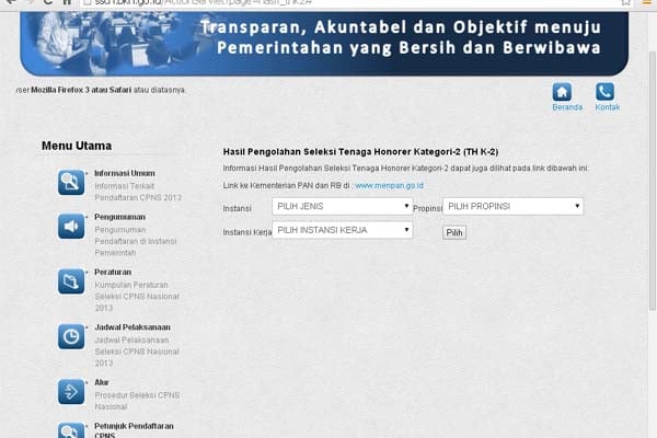  Daftar Kelulusan CPNS K2 di Badan Tenaga Nuklir Nasional