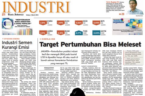  BISNIS INDONESIA Seksi Industri: Target Pertumbuhan IKM Bisa Meleset